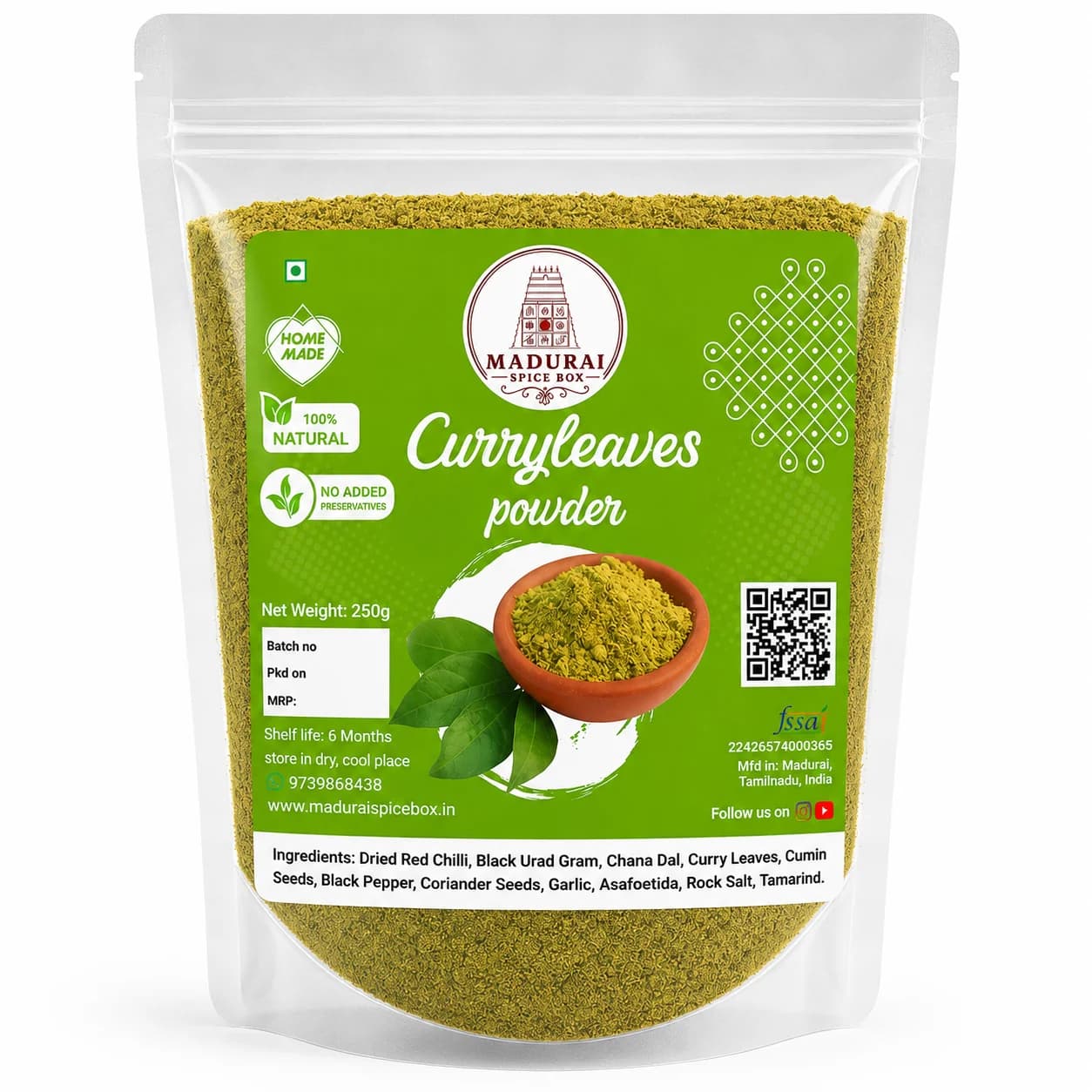 Curry Leaves Rice Powder — Spice Powders