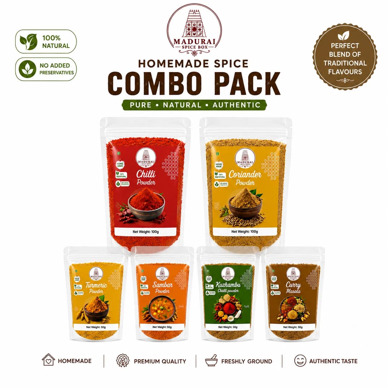 Homemade Masala Combo Pack — Spice Powders